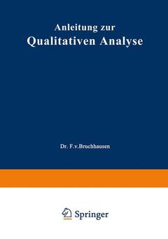 Couverture de l’ouvrage Anleitung zur Qualitativen Analyse