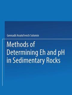 Couverture de l’ouvrage Methods of Determining Eh and pH in Sedimentary Rocks