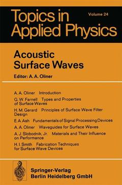 Couverture de l’ouvrage Acoustic Surface Waves