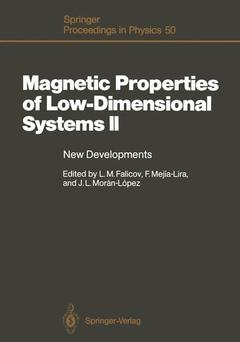 Couverture de l’ouvrage Magnetic Properties of Low-Dimensional Systems II