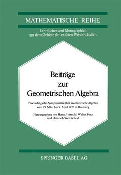 Couverture de l’ouvrage Beiträge zur Geometrischen Algebra