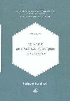Cover of the book Grundriss zu einer Balneobiologie der Thermen