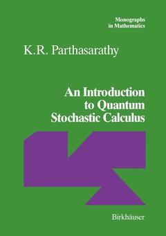 Couverture de l’ouvrage An Introduction to Quantum Stochastic Calculus