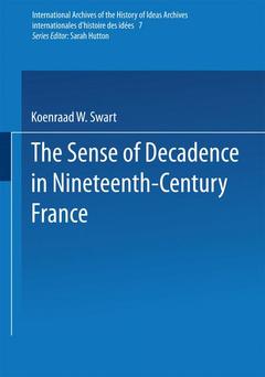 Cover of the book The Sense of Decadence in Nineteenth-Century France