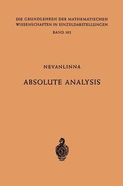 Couverture de l’ouvrage Absolute Analysis
