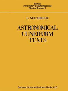 Couverture de l’ouvrage Astronomical Cuneiform Texts