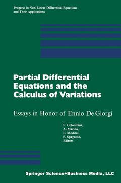 Cover of the book Partial Differential Equations and the Calculus of Variations