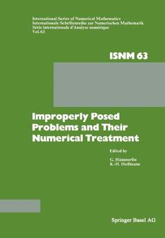 Couverture de l’ouvrage Improperly Posed Problems and Their Numerical Treatment