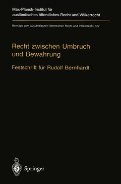 Couverture de l’ouvrage Recht zwischen Umbruch und Bewahrung