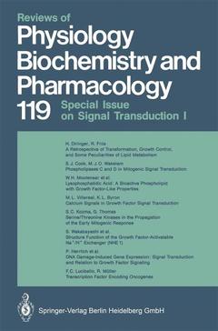 Couverture de l’ouvrage Reviews of Physiology, Biochemistry and Pharmacology