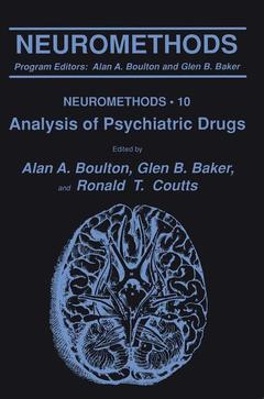 Couverture de l’ouvrage Analysis of Psychiatric Drugs