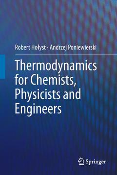Couverture de l’ouvrage Thermodynamics for Chemists, Physicists and Engineers
