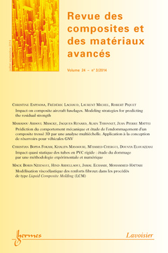 Couverture de l’ouvrage Revue des composites et des matériaux avancés Volume 24 N° 3/Juillet-Septembre 2014