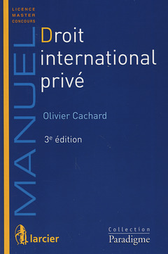 Couverture de l’ouvrage Droit international privé