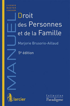 Couverture de l’ouvrage Droit des personnes et de la famille, 5eme ed
