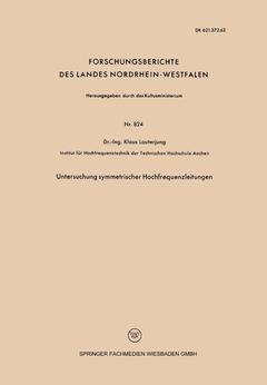 Couverture de l’ouvrage Untersuchung symmetrischer Hochfrequenzleitungen