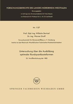 Cover of the book Untersuchung über die Ausbildung optimaler Rundspantbootsformen