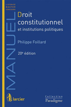 Couverture de l’ouvrage Droit constitutionnel et institutions politiques