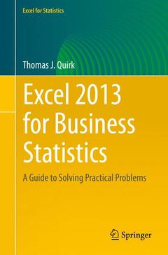Couverture de l’ouvrage Excel 2013 for Business Statistics