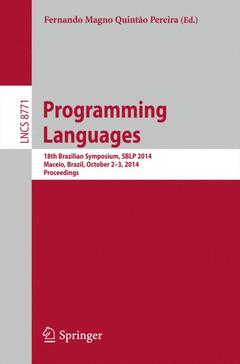 Couverture de l’ouvrage Programming Languages