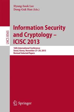 Cover of the book Information Security and Cryptology -- ICISC 2013