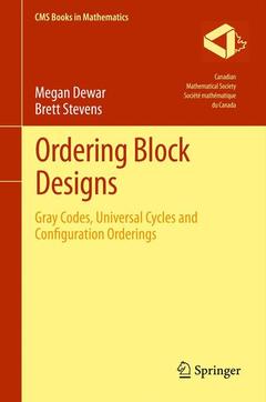 Couverture de l’ouvrage Ordering Block Designs