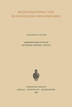 Cover of the book Bildungsauftrag und Bildungspläne der Gymnasien