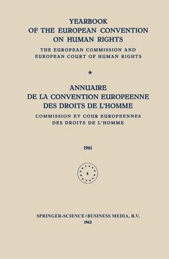 Couverture de l’ouvrage Yearbook of the European Convention on Human Rights / Annuaire de la Convention Europeenne des Droits de L'Homme