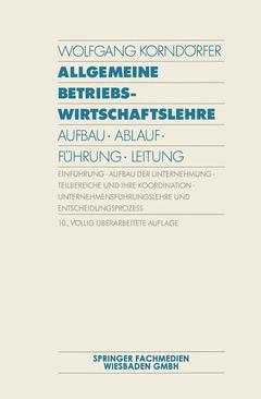 Cover of the book Allgemeine Betriebswirtschaftslehre
