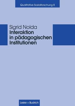 Cover of the book Interaktion in pädagogischen Institutionen