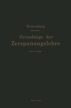 Cover of the book Grundzüge der Zerspanungslehre. Theorie und Praxis der Zerspanung für Bau und Betrieb von Werkzeugmaschinen
