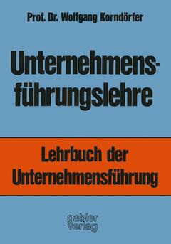 Cover of the book Unternehmensführungslehre