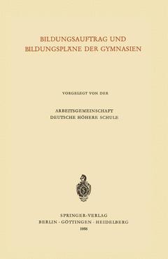 Cover of the book Bildungsauftrag und Bildungspläne der Gymnasien