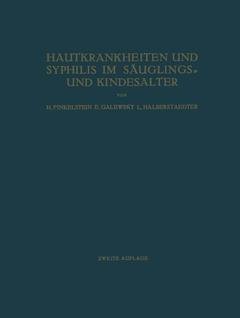 Couverture de l’ouvrage Hautkrankheiten und Syphilis im Säuglings- und Kindesalter