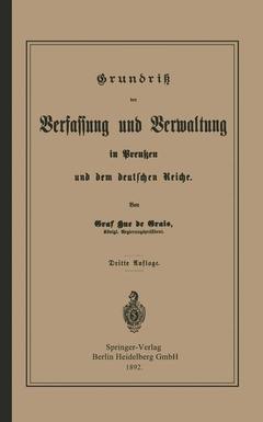 Couverture de l’ouvrage Grundrisz der Verfassung und Verwaltung in Preußen und dem Deutschen Reiche