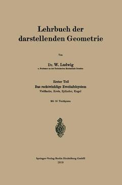 Couverture de l’ouvrage Lehrbuch der darstellenden Geometrie