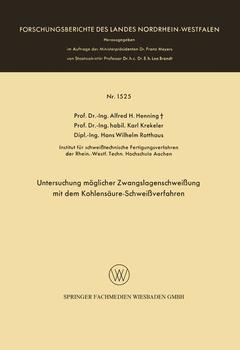 Cover of the book Untersuchung möglicher Zwangslagenschweißung mit dem Kohlensäure-Schweißverfahren