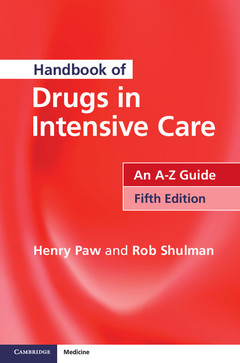 Couverture de l’ouvrage Handbook of Drugs in Intensive Care