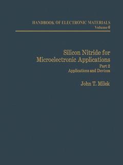 Couverture de l’ouvrage Silicon Nitride for Microelectronic Applications