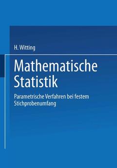 Couverture de l’ouvrage Mathematische Statistik I