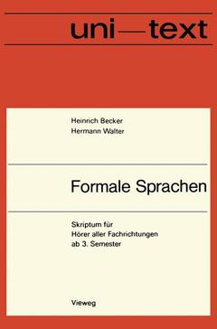 Couverture de l’ouvrage Formale Sprachen