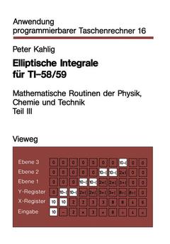 Couverture de l’ouvrage Elliptische Integrale für TI-58/59