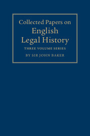 Couverture de l’ouvrage Collected Papers on English Legal History 3 Volume Set