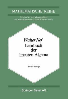 Couverture de l’ouvrage Lehrbuch der linearen Algebra