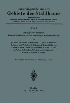 Cover of the book Beiträge zur Baustatik, Elastizitätstheorie, Stabilitätstheorie, Bodenmechanik