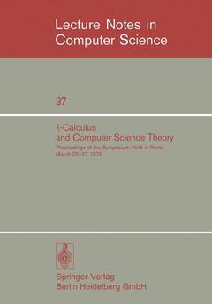 Couverture de l’ouvrage λ-Calculus and Computer Science Theory