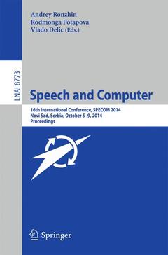 Couverture de l’ouvrage Speech and Computer