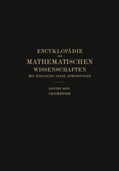 Couverture de l’ouvrage Encyklopädie der Mathematischen Wissenschaften mit Einschluss ihrer Anwendungen