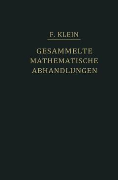 Couverture de l’ouvrage Gesammelte Mathematische Abhandlungen III