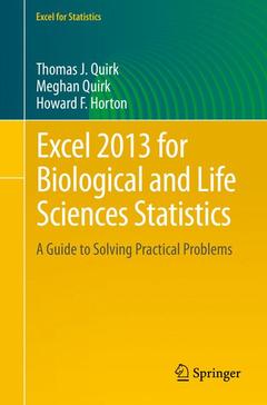 Couverture de l’ouvrage Excel 2013 for Biological and Life Sciences Statistics
